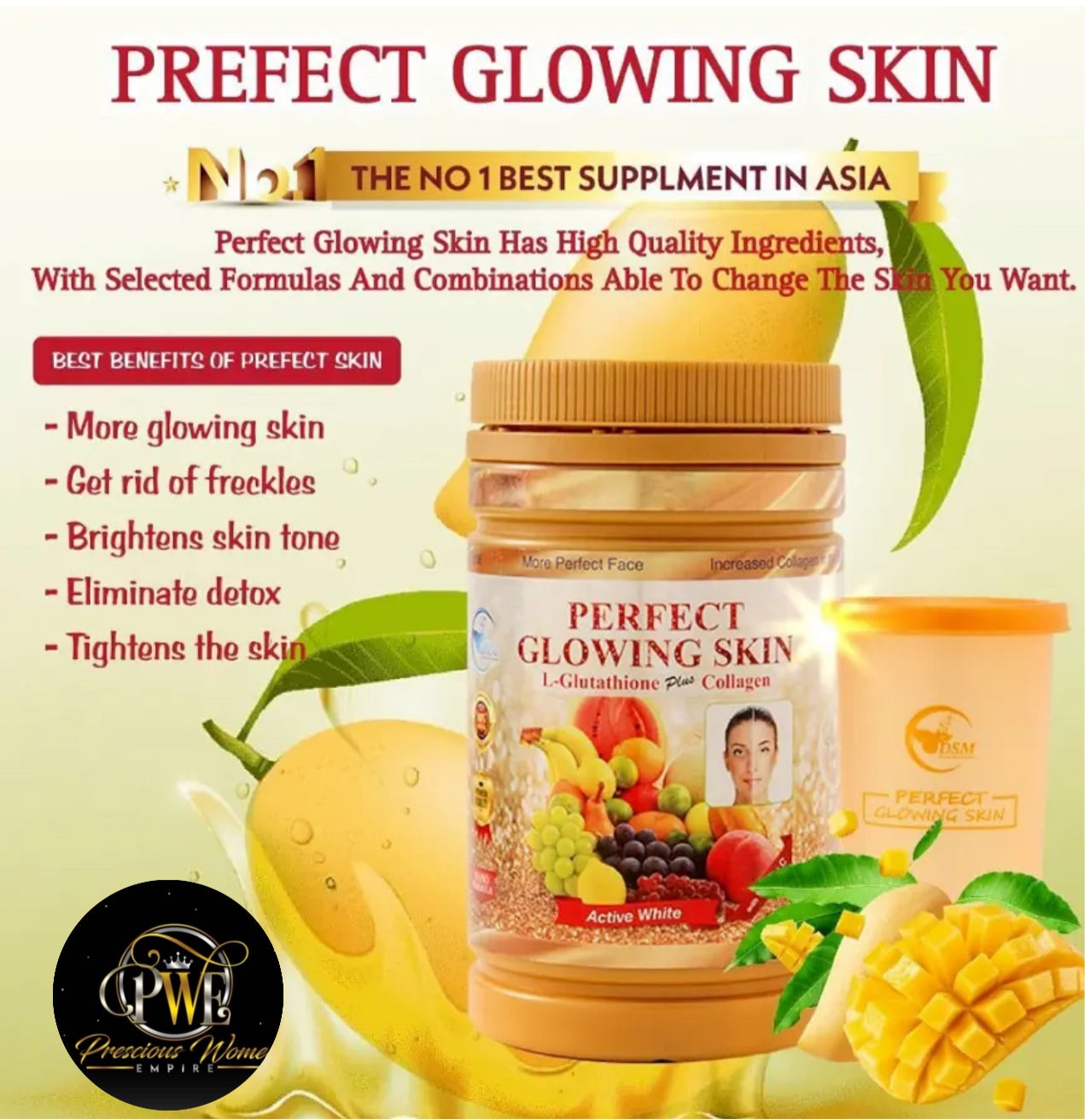 Perfect  glowing skin L-Glutathione pus Collagen