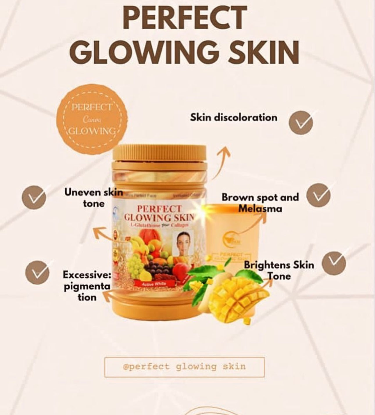 Perfect  glowing skin L-Glutathione pus Collagen