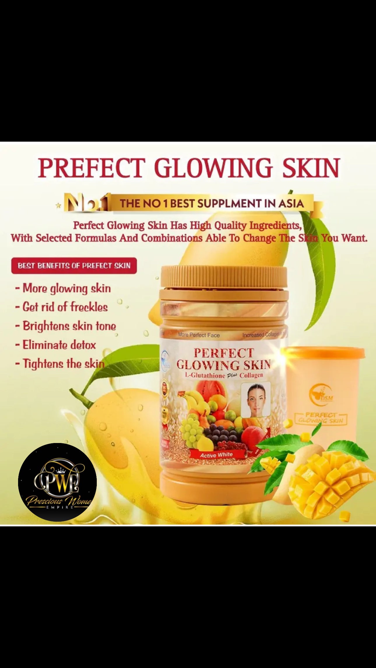 Perfect  glowing skin L-Glutathione pus Collagen